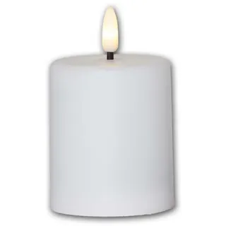 Star Trading 060-20 LED-Kerze "Paula" mit Licht-Sensor, flackernd, weiß, ca. 6,1x10 cm, ww LED, Batterie, Timer, outdoor, Vierfarb-Karton