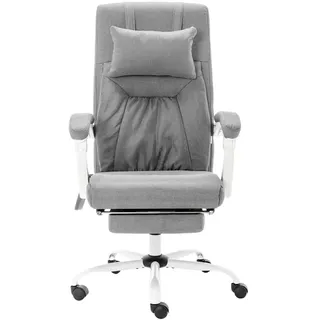 vidaXL Massage-Bürostuhl Grau Stoff - Grau