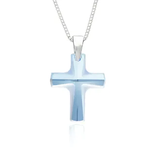 Kreuzkette mit Swarovski Elements Anhänger 925 Sterling Silber Kette mit Kreuz für Damen und Mädchen ...