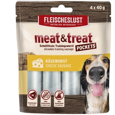 Fleischeslust Meat & Treat Pockets Käsewurst (4 x 40g)