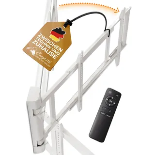 EasyLife TV Wandhalterung bis 170° elektrisch schwenkbar, VESA Wandhalterung bis 600x400 für LCD/OLED/Curved TV, Fernseher, Monitor, Display, Smartboard von 32-75 Zoll & 50kg max, Weiß