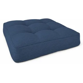 POKAR Stuhlkissen Sitzkissen 50x50x10 cm Loungekissen aus Cord | Sitzpolster Outdoor für Gartenstuhl und Rattanmöbel | Sitzauflage für Gartenmöbel | Öko Tex Zertifiziert | Made in EU | Marineblau