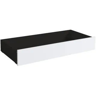 Hasena Bettschublade/Bettkasten rollbar Roll-Box, Farbe: ublade: 16-Anthracit / Front: 10-Weiss deckend, lackiert, verschiedene Größen