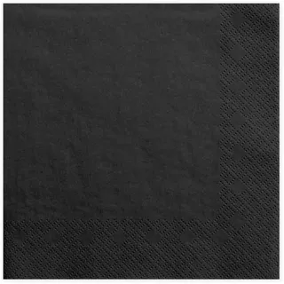 PartyDeco Servietten, 3-lagig, schwarz, 33x33cm, 20 Stck./Pckg. SP33-1-010