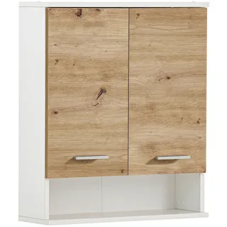 Schildmeyer Hängeschrank Palermo, Holzwerkstoff, Mattweiß/Artisan Eiche Dekor, 59,8 x 20,5 x 70,8 cm, (B/T/H)