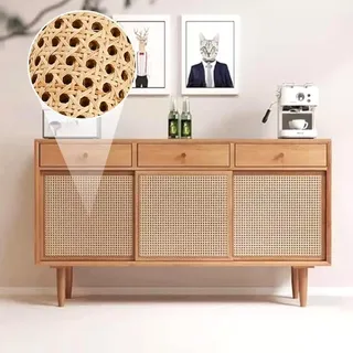 Rotan-Riemband, 40 x 100 cm, Rattan-Webbing-Rolle, natürliches Rattan, gewebtes offenes Rattan-Geflecht, Möbel, Wiener Geflecht, gewebte Rattanplatte für Möbel, Stühle, Schränke