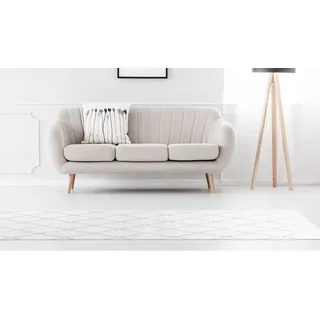 Teppich ME GUSTA "Vivica 200" Gr. 2, beige (creme, weiß), B:80cm H:20mm L:150cm, Kunstfaser, Teppiche, Teppich, besonders weich durch Microfaser, Wohnzimmer