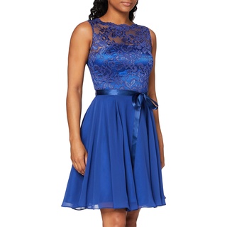 Swing Damen Kleid mit Floraler Spitze Blau (Royalblau 3333), 34