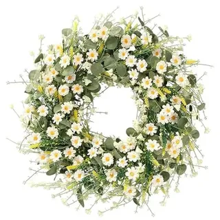 Türkranz 45cm Künstlich Türkranz Ganzjährig für Wanddekoration/Haustür Deko,Wandkranz Für Frühling Sommer,Hängen Kranz Blumenkranz Deko für Garten,Hochzeit,Party,Festival,Weihnachten