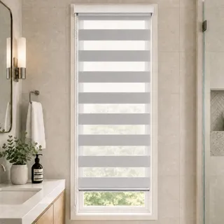 VOUNOT Doppelrollo 45 x 150 cm grau/schwarz
