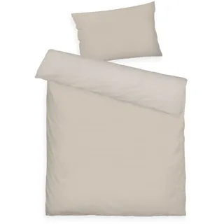Tom Tailor HOME Babybettwäsche »TWO-TONE SOLID COLORS in Gr. 100x135cm« 2 Stk. tlg. new bedroom, Doppelnaht am Kissen, beige
