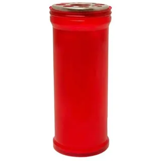 Packung mit 12 roten Kerzen des Heiligen mit Metalldeckel, 14,5 cm, Votivkerze für den Friedhof und Kirchen
