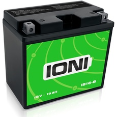 IONI IB16-B 12V 19Ah AGM Batterie kompatibel mit YB16-B versiegelt/wartungsfrei Motorradbatterie, 19Ah - kompatibel mit YB16-B