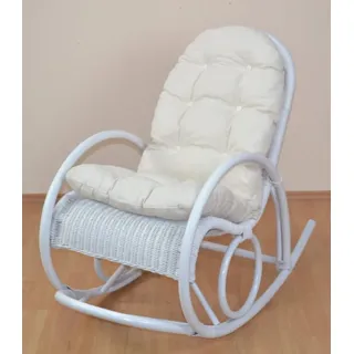 Home Affaire Schaukelstuhl 60 x 100 x 116 cm Weiß mit Kissen und Relax-Funktion