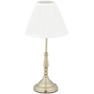 relaxdays Tischlampe weiß gold - Gold