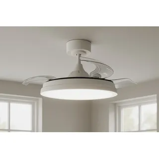 MeLiTec Deckenlampe mit Ventilator, Deckenventilator mit Beleuchtung, RGB, weiß