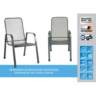 MFG MEC-Stor Gartenstuhl 57 x 72,5 x 95 cm grau 6 St.