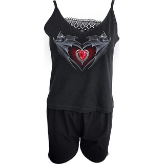 Spiral - Bat'S Heart - 2Pc Organic Camisole Pyjama Set - L