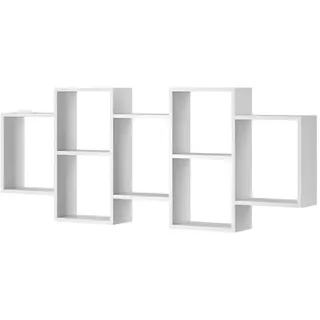 Feldmann-Wohnen Wandregal Trio weiß 160,5 / 18 / 65cm , Weiß , Holz , Rechteckig , 161x65x18 cm , Wohnzimmer, Regale, Wandregale