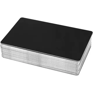 CHUIFAI 150 Stück Alu Visitenkarten Rohlinge, 86x54x0.21mm Aluminium Visitenkarten Rohlinge, Metall Visitenkarten Schwarz Alu Karten die Laserbeschriftung von Visitenkarten