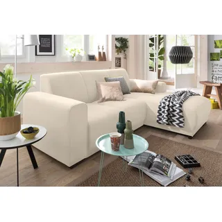 Home Affaire Ecksofa »Langeland L-Form«, incl. 2 Zierkissen, Recamiere wahlweise links oder rechts beige