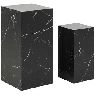 SalesFever Beistelltisch »Set an eleganten Beistelltischen« Set, foliert mit Melaminfolie in Marmoroptik, schwarz