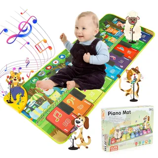 CareHabi Musikmatte Kinder ab 1 Jahr Baby Spielzeug ab 1 Jahr kinderspielzeug Musikinstrumente mit 19 Liedern und 10 Tieren für Kinder 1 2 3 4 Jahre​​ Junge Mädchen