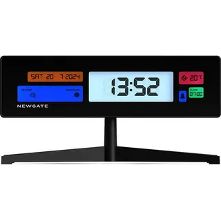 Newgate Supergenius LCD-Wecker in Schwarz - Schwarz