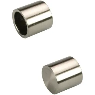 LIEDECO Endstück für Gardinenstangen Cap, Innenlauf, ø 16 mm edelstahl-optik