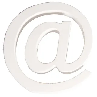 Rayher MDF-Zeichen @, weiß, 9,8 x 11 cm, Stärke 2 cm, 3D-Symbol Holz, Holz-Zeichen, FSC zertifiziert, 64571102