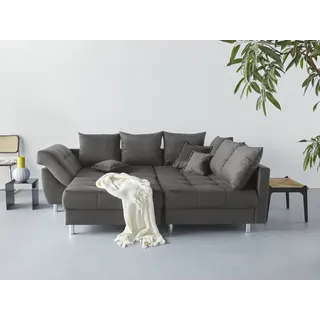 Collection AB Ecksofa »(Spar-Set) Innsbruck L-Form und Hocker« Ecksofa, und Hocker, Recamiere links oder rechts montierbar, grau (anthrazit), Couchgarnituren Sets (36412263-0)
