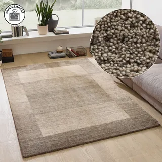 Wollteppich THEKO "Gabbeh Super, Handweb, auch als Läufer erhältlich, reine Wolle" Gr. 3, braun, B:120cm H:9mm L:180cm, Wolle, Teppiche, Wollteppich, Schlafzimmer, Wohnzimmer, Esszimmer, auch als Bettumrandung, Topseller
