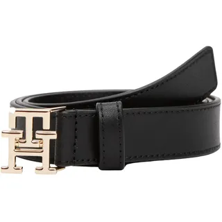 Tommy Hilfiger Damen Gürtel Logo 2,5 cm aus Leder, Schwarz (Black), 75 cm