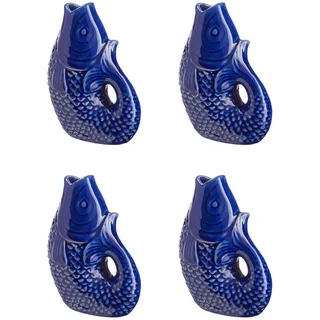 Butlers Mini-Vase (4er Set) Koi , Blau , Keramik , 12 cm , Dekoration, Vasen, Keramikvasen