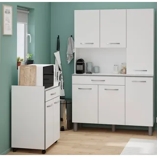 Parisot Schrank-Set »Season 1, Mehrzweckschrank, Buffetschrank, Aufbewahrung« Set, Set bestehend aus Buffet und Beistellschrank auf Rollen, 2 Stk. tlg., weiß