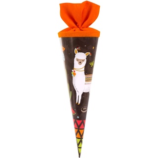 Goldbuch 93581 Geschwistertüte 35 cm, Schultüte für Jungen, Zuckertüte mit Motiv HAPPYlife Lama, Geschenktüte aus Lackkarton mit Filzverschluss, zur Einschulung und Schulanfang, ca. 35 x 11,5 cm
