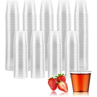 WOPPLXY 400 Stück Schnapsgläser Plastik, 30ml/3cl Wiederverwendbarer Shotgläser Plastik, Schnapsbecher Transparent für Shop, Partys, Hochzeiten, Versammlungen, Weihnachtsfeiern