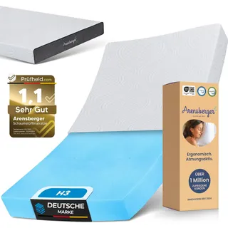 ARENSBERGER ANNA, Gelschaum Matratze 100x200 cm – 13 cm NANOCELL® Gel-Schaum – H3 Härtegrad – Atmungsaktiv – Abnehmbarer Bezug 240g/m2