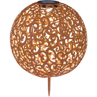 GLOBO LIGHTING Solarleuchte Metall, rostfarben, LED