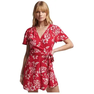Superdry Vintage Mini Wrap Kleid - Floral Red - M