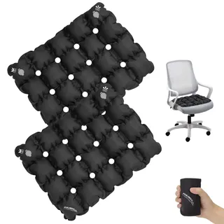 EULANT Aufblasbares Sitzkissen mit Löchern, Druckentlastungskissen für Hintern, Anti-Bedsore-Luftsitzpolster für Camping Auto Flugzeuge Rollstuhl Bürostuhl Home, Kompakt & Tragbar