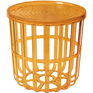 BranQ - Home essential, Designer-, funktionaler und moderner Kaffeetisch Zen, aus hochwertigem BPA-freiem ABS-Kunststoff, mit abnehmbarem Bezug, Bernstein