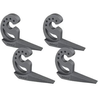 WENKO Fensterstopper "Modell Multi-STOP Anthrazit" Set, 4 Stk. tlg. Klemmschutz, Türstopper aus Kunststoff, anthrazitfarben