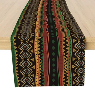 Traditioneller afrikanischer Tischläufer, afrikanische Tischdekoration für Esszimmer, Küche und Zuhause mit Vintage-Muster, für Feiertage, Partys oder als Einweihungsgeschenk, 33 x 183 cm