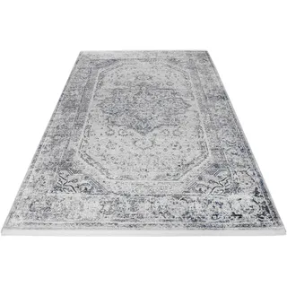 WECON HOME SoHo Touch Hochflorteppich 120 x 170 cm Blau/Grau