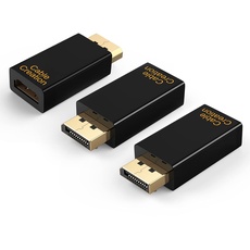 Displayport auf HDMI Adapter, CableCreation 3-Stück 1080P 4K 3D Vergoldeter DP zu HDMI Konverter, DisplayPort Stecker auf HDMI Buchse Adapter, 1.4V