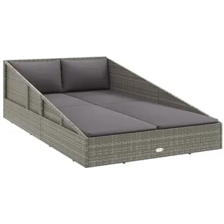 vidaXL Gartenbett Grau 110x200 cm Poly Rattan - Grau