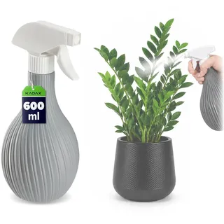 KADAX Sprühflasche aus Kunststoff, 600ml Wassersprühflasche mit Kugelbehäl-ter, Leere Wasserspritze für Hausreinigung, Garten, Friseur, Pflanzen und Blumen (Grau)