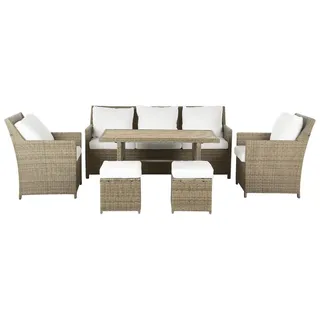 Beliani Fonti Loungeset 5-Sitzer braun/weiß