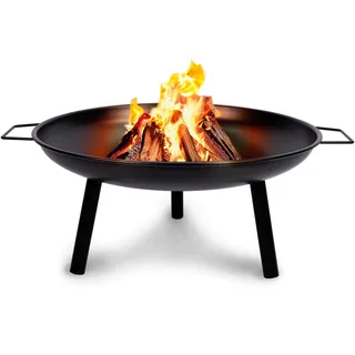 BBQ Collection Feuerschale Ø60 cm - Feuerkorb mit Griffen - Feuertonne für den Garten - Terrassenofen für Brennholz - Geeignet für Lagerfeuer - Gartenkamin - Kohlenstoffstahl